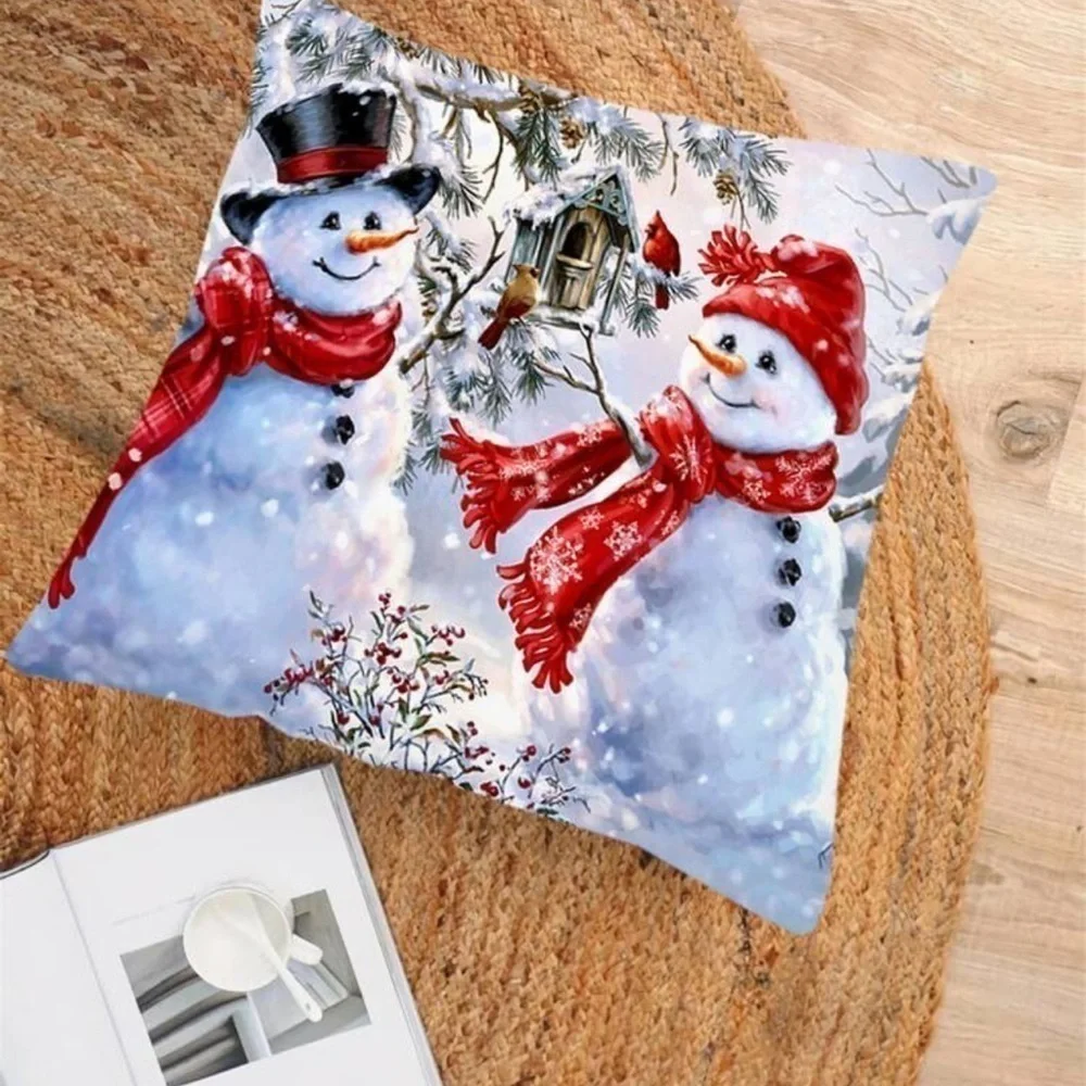 WINTER WONDERLAND PRINT TOSS THROW PILLOW COVER SIDE ZIPPER